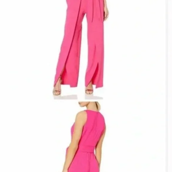 ❤️❤️ Nine West hot pink Flyaway Leg Belted Jumpsuit - Picture 3 of 7